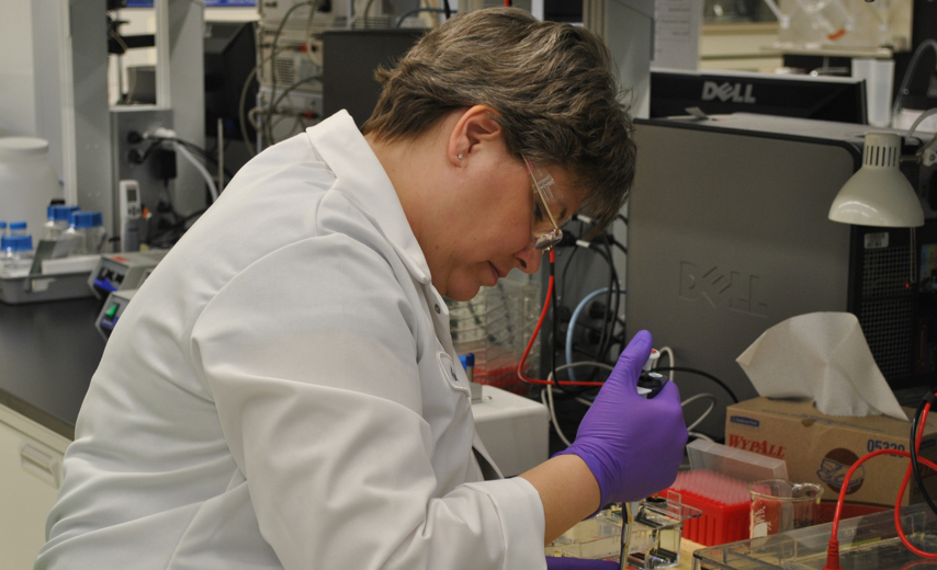 Female scientist working in lab